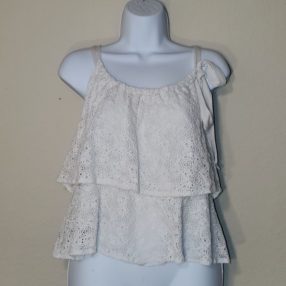 Style & Co white crop top spaghetti strap top